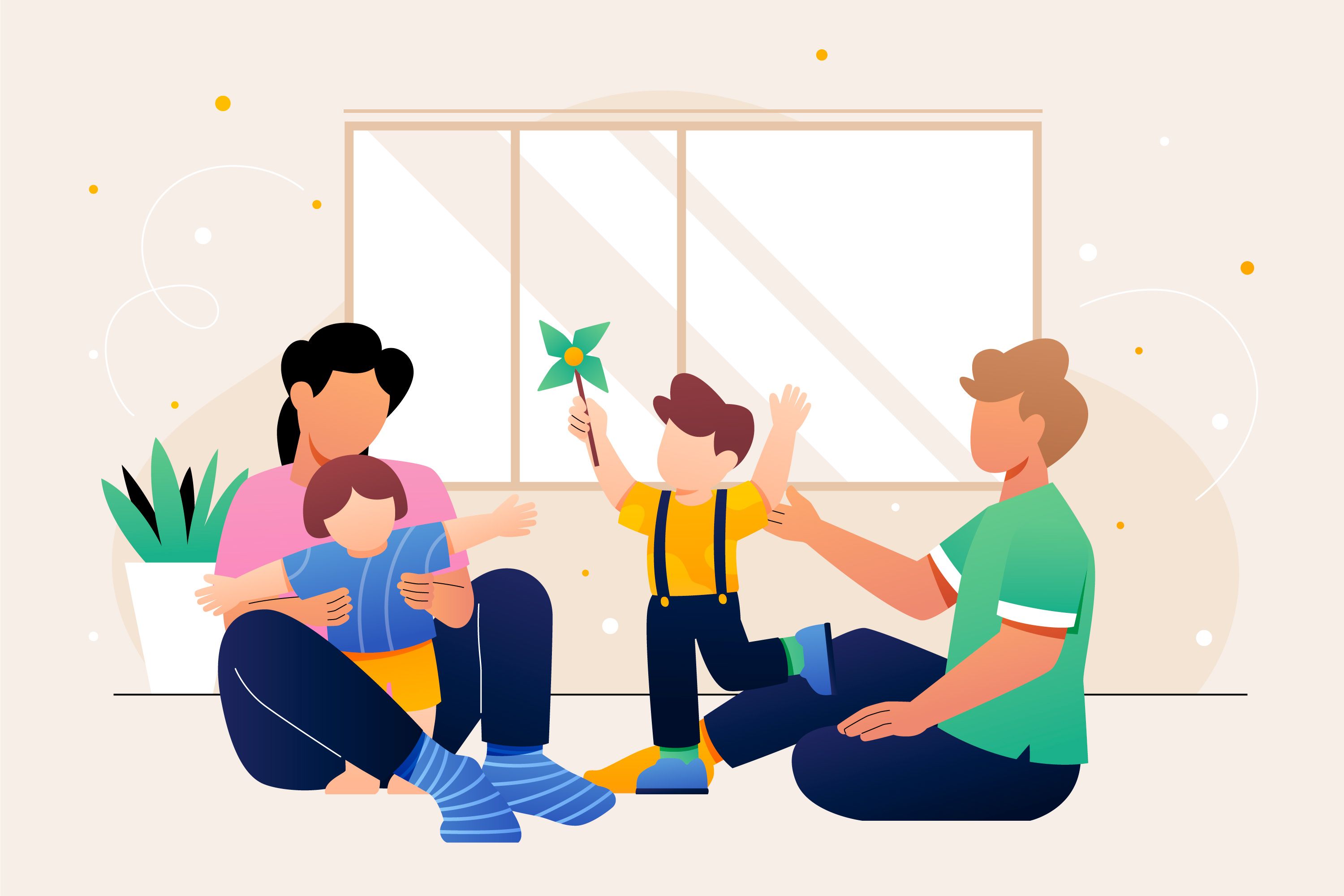 Happy family with health insurance coverage