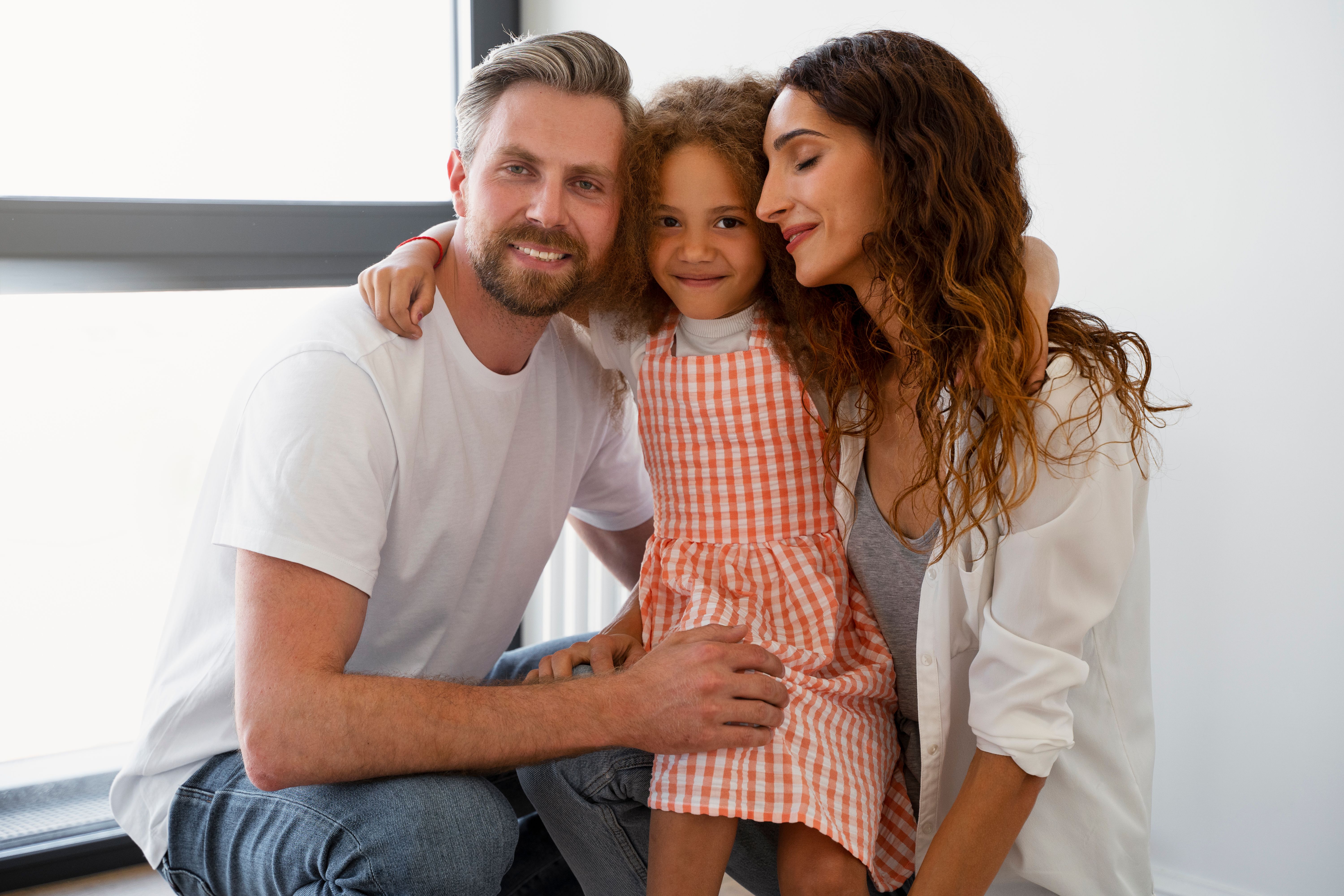 Happy family with health insurance coverage
